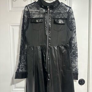 Elegant Black Lace Women's Dress